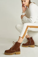 Lace-Up Women's Suede Boots | Derimod