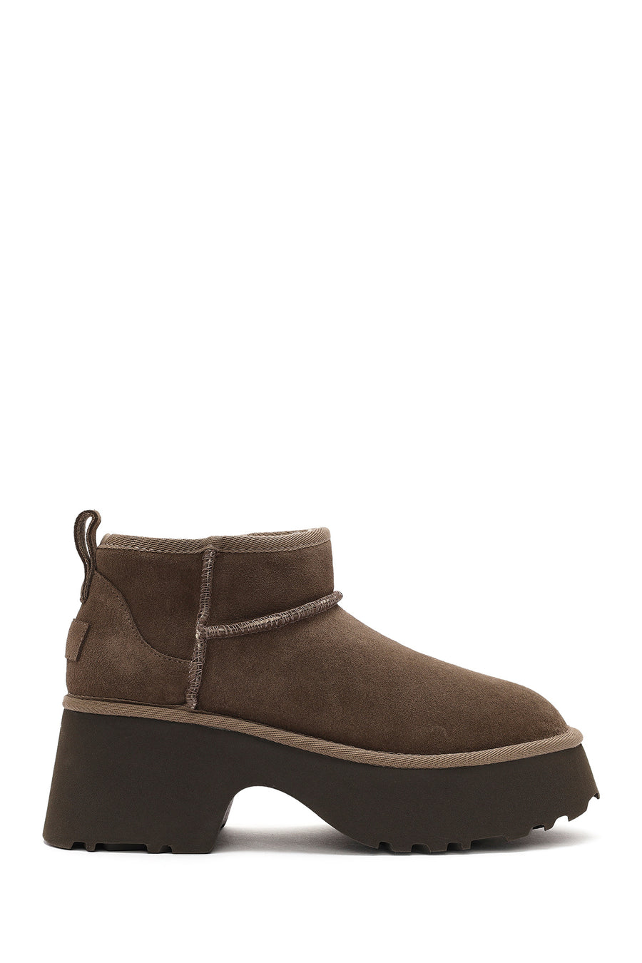Women's Mink Thick Soled Suede Leather Teddy Boots 24WFD142910 | Derimod