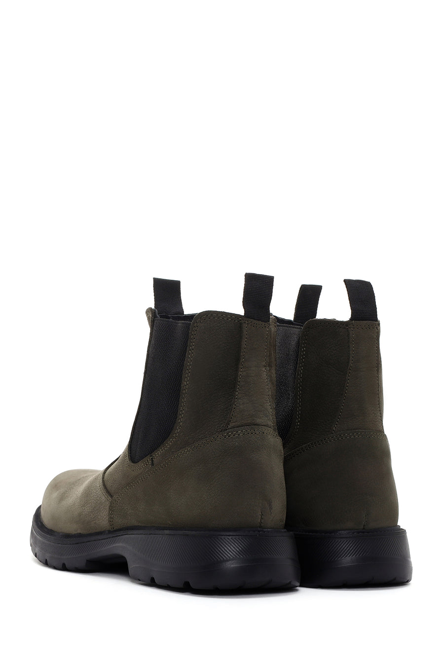 Men's Khaki Nubuck Leather Casual Chelsea Boots