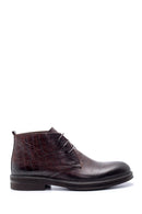 Men's Leather Crocodile Pattern Boots | Derimod