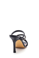 Women's Black Stone Heeled Slippers | Derimod