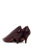 Kadın Bordo Topuklu Deri Stiletto | Derimod