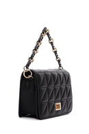 Women's Black Long Strap Quilted Crossbody Bag | Derimod