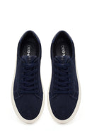 Erkek Lacivert Bağcıklı Süet Deri Sneaker | Derimod