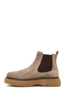 Men's Mink Thick-Soled Suede Leather Chelsea Boot | Derimod