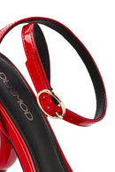 Women's Red Ankle Buckle Heeled Sandals | Derimod