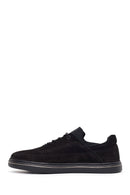 Erkek Siyah Bağcıklı Nubuk Deri Casual Sneaker | Derimod