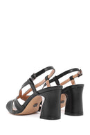 Women's Black Ankle Buckle Thick Heel Sandals | Derimod