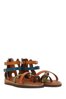 Woman Multicolor Leather Bodrum Sandal | Derimod