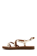 Women's Gold Braided Detail Sandals | Derimod