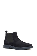 Geox Men's Navy Blue Ghete Leather Chelsea Boots | Derimod