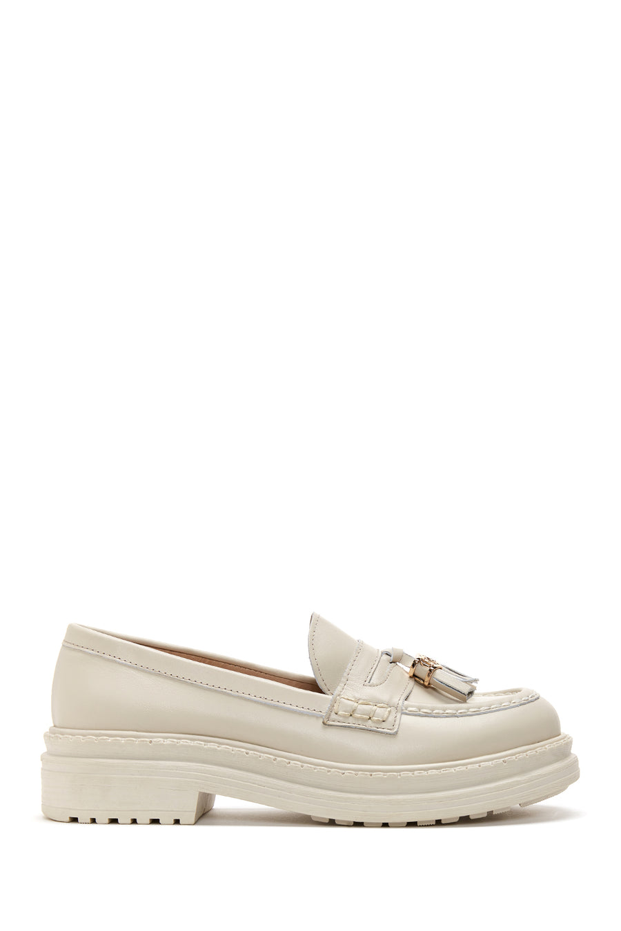 Women's Beige Leather Tassel Loafer 22SFD180018 | Derimod