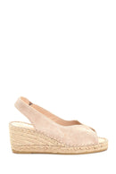 Women's Casual Wedge Heel Leather Espadrille | Derimod