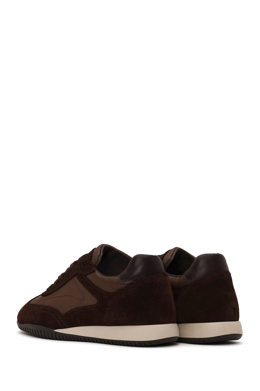 Woman Brown Lace-up Suede Leather Sneaker