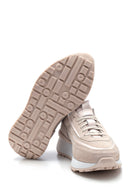 Women's Leather Suede High Sole Sneaker | Derimod