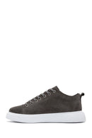 Men's Gray Lace-Up Suede Leather Sneaker | Derimod