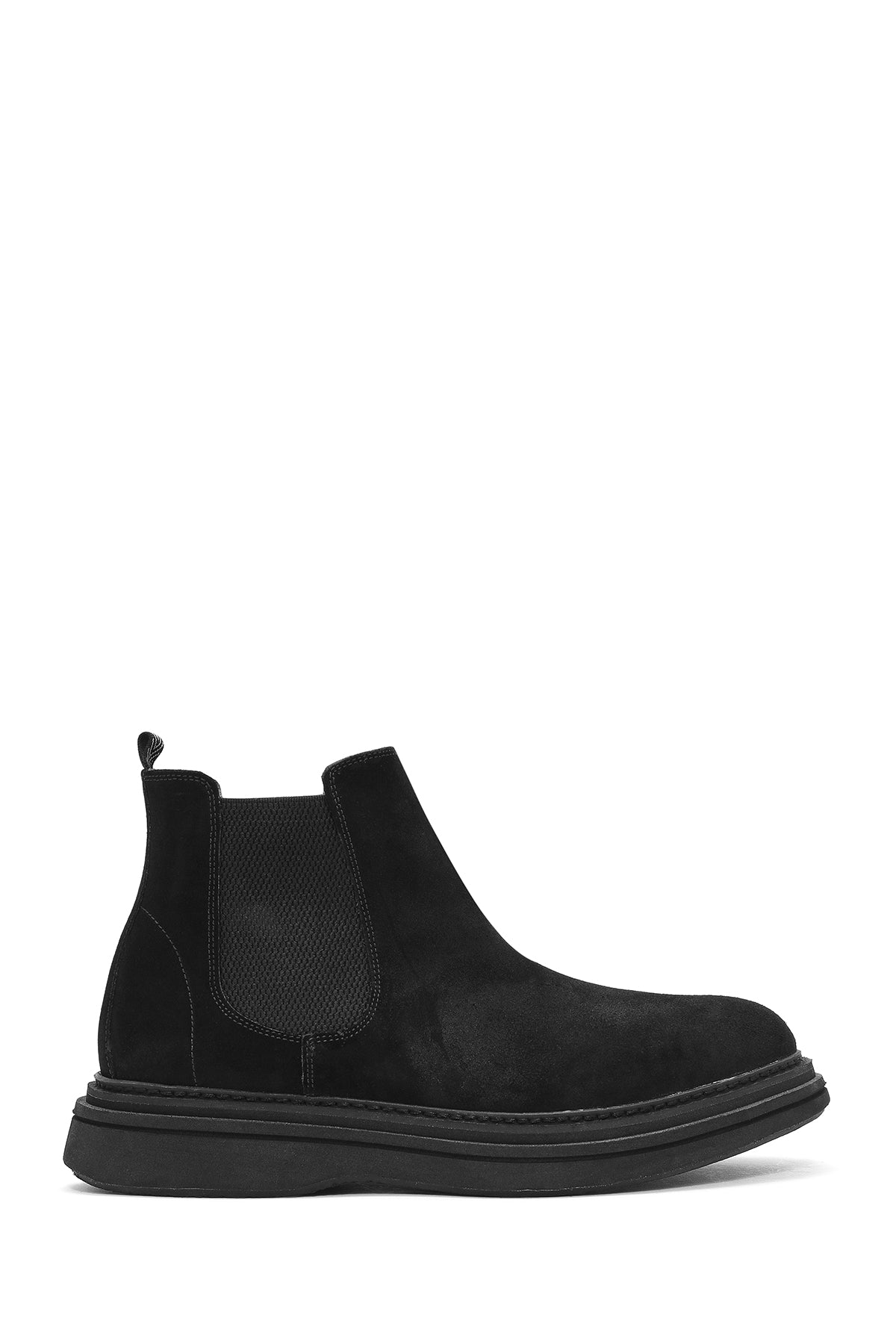 Men's Black Suede Leather Chelsea Boots 24WFD604810 | Derimod