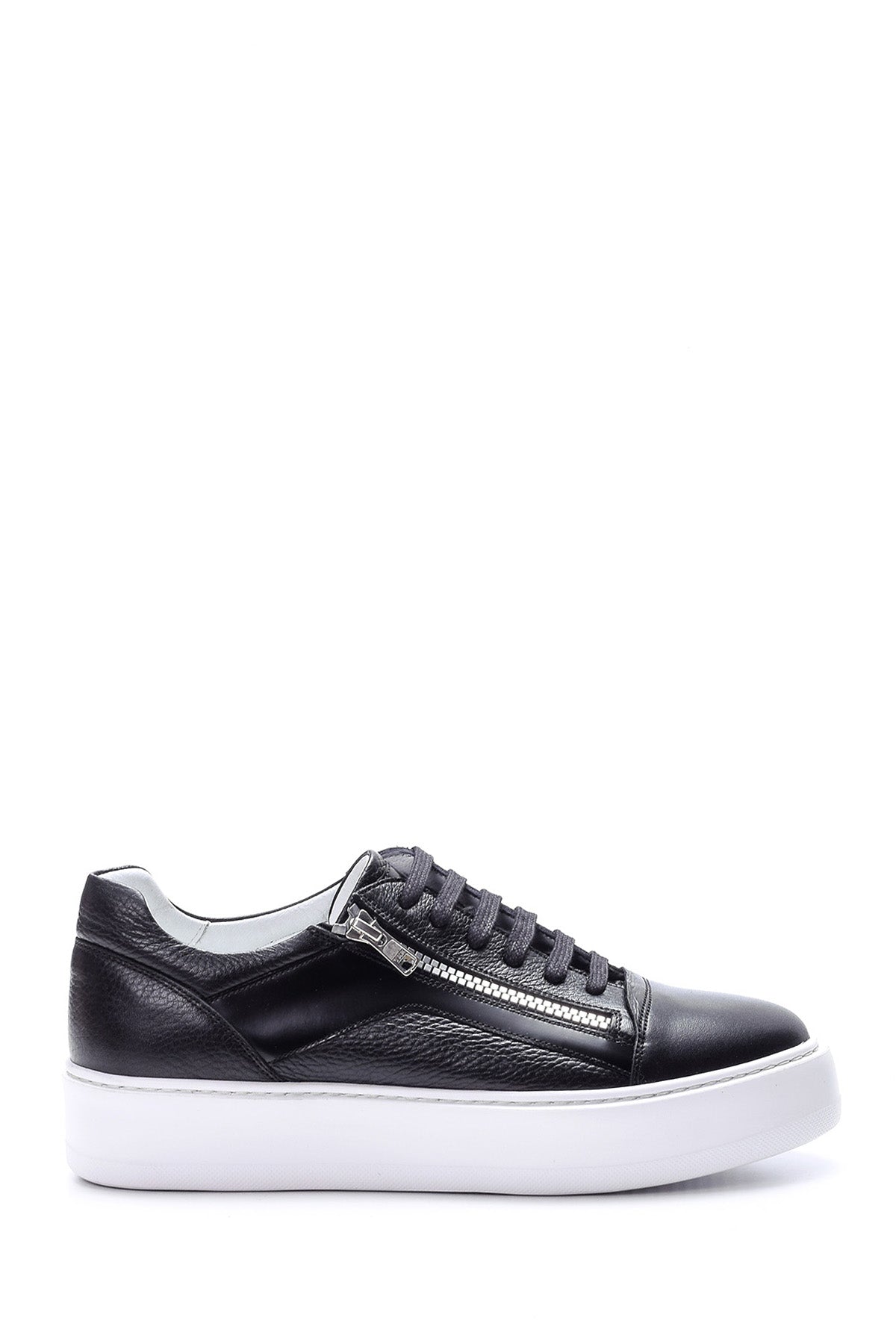 Men's Zipper Detailed Leather Sneaker 19SFD306318 | Derimod