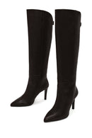 Woman Brown Thin-Heeled Leather Boots | Derimod