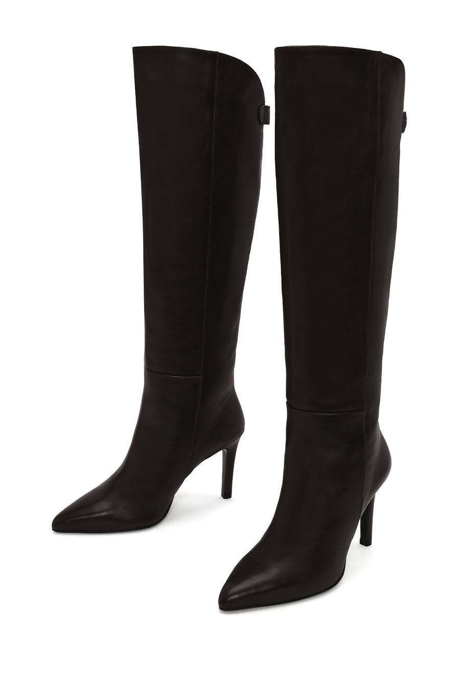 Woman Brown Thin-Heeled Leather Boots