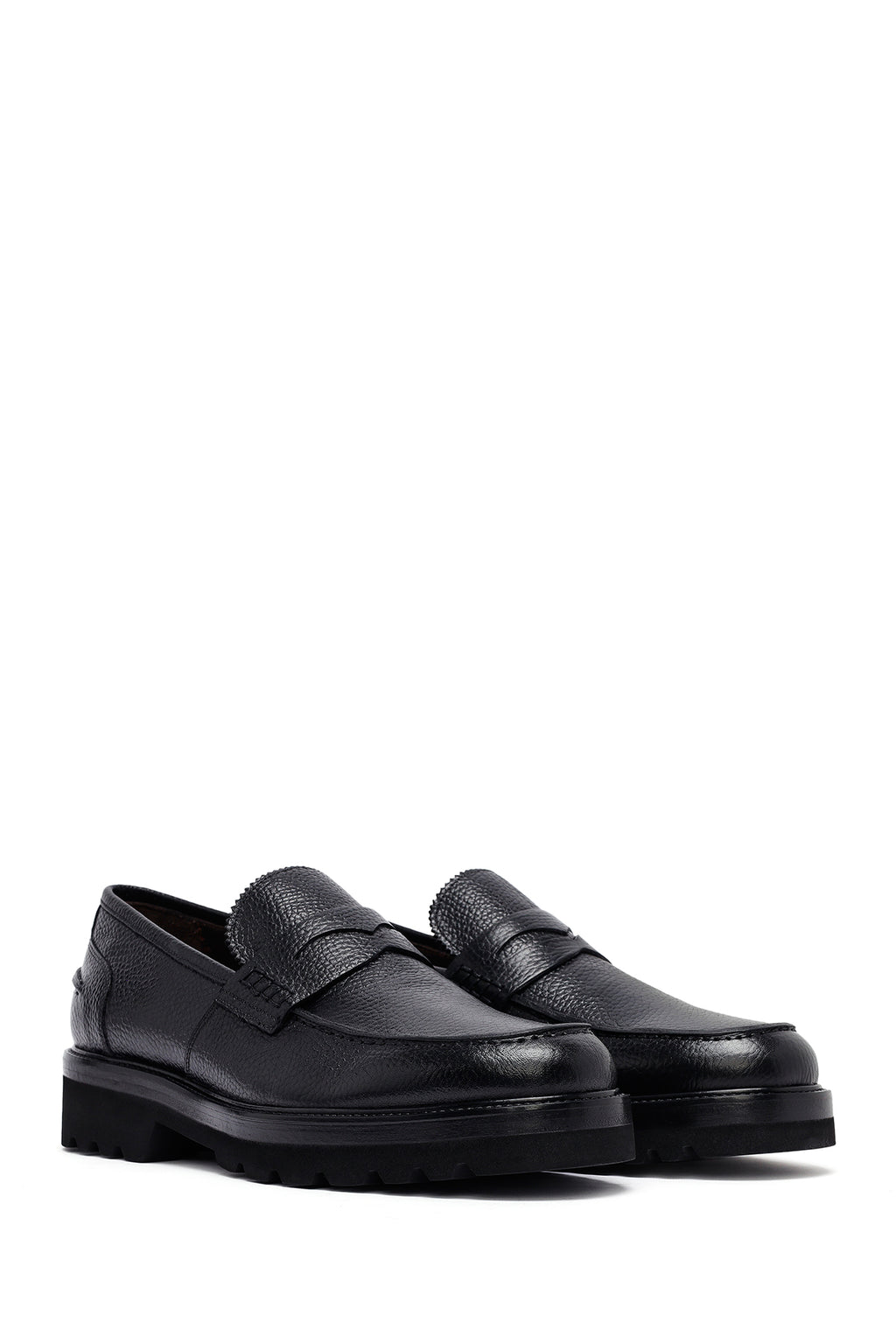 Erkek Siyah Deri Casual Loafer