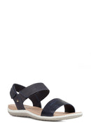 Geox Women Navy Blue D S.Vega F - All Nub. Cow + Me. Le Leather Sandals | Derimod