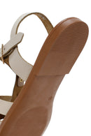Women's Cream Leather Bodrum Sandals | Derimod