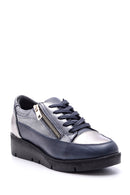 Women's Zipper Detailed Leather Sports Shoes | Derimod