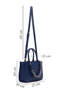Woman Navy Printed Long-Strap Shoulder Bag | Derimod