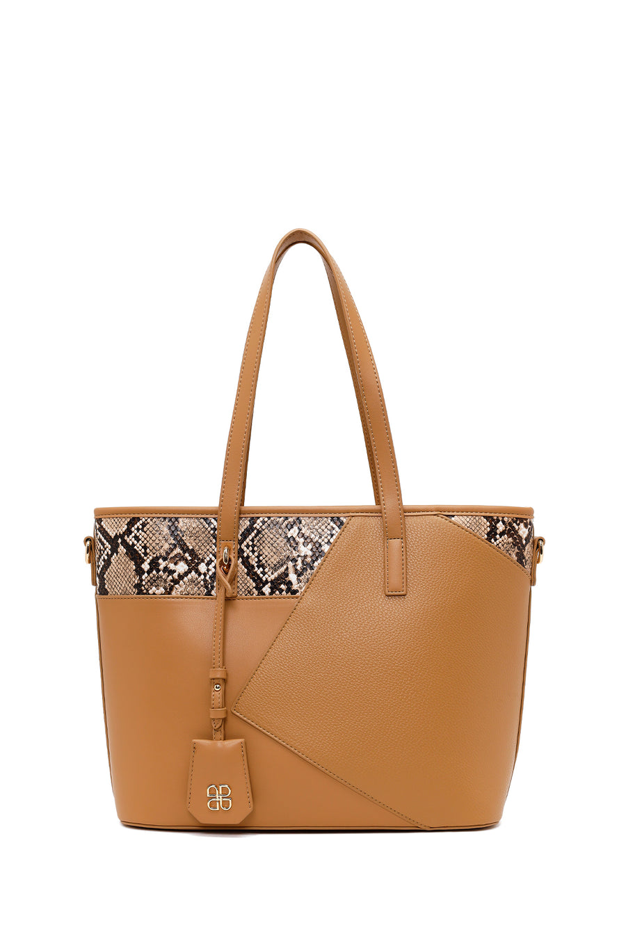 Woman Beige Long-Strap Printed Classic Shoulder Bag