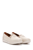 Women's Cream Leather Comfort Loafer | Derimod