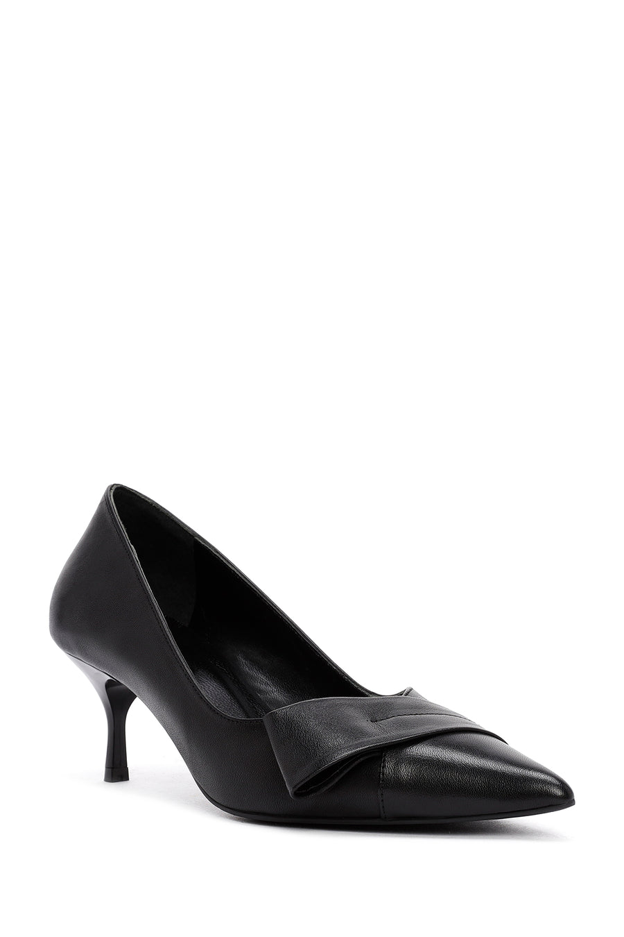 Kadın Siyah İnce Topuklu Deri Stiletto
