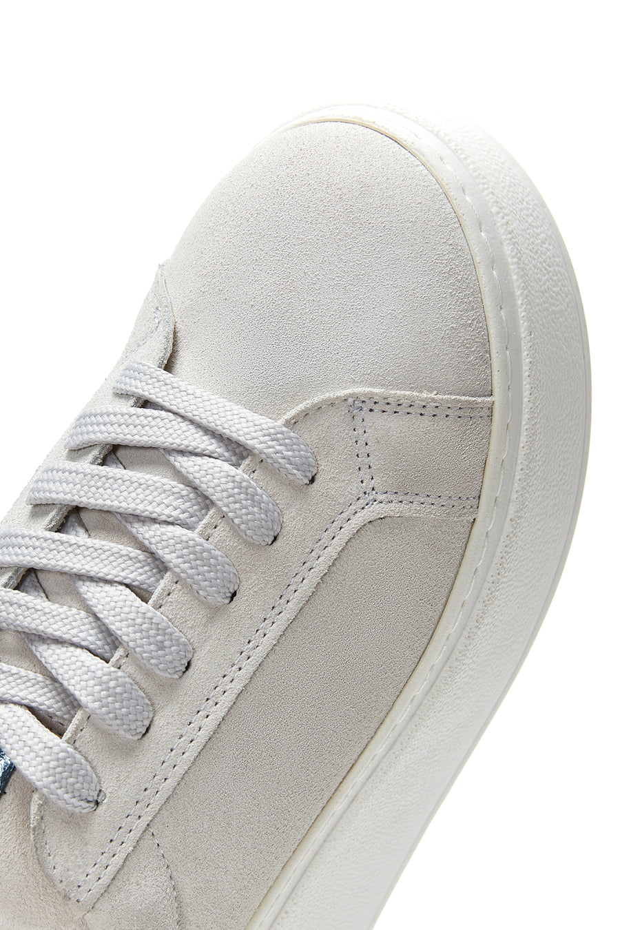 Women's Gray Suede Leather Thick Soled Sneaker