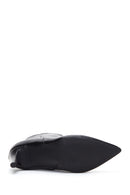Women's Thin Heeled Zippered Leather Boots | Derimod