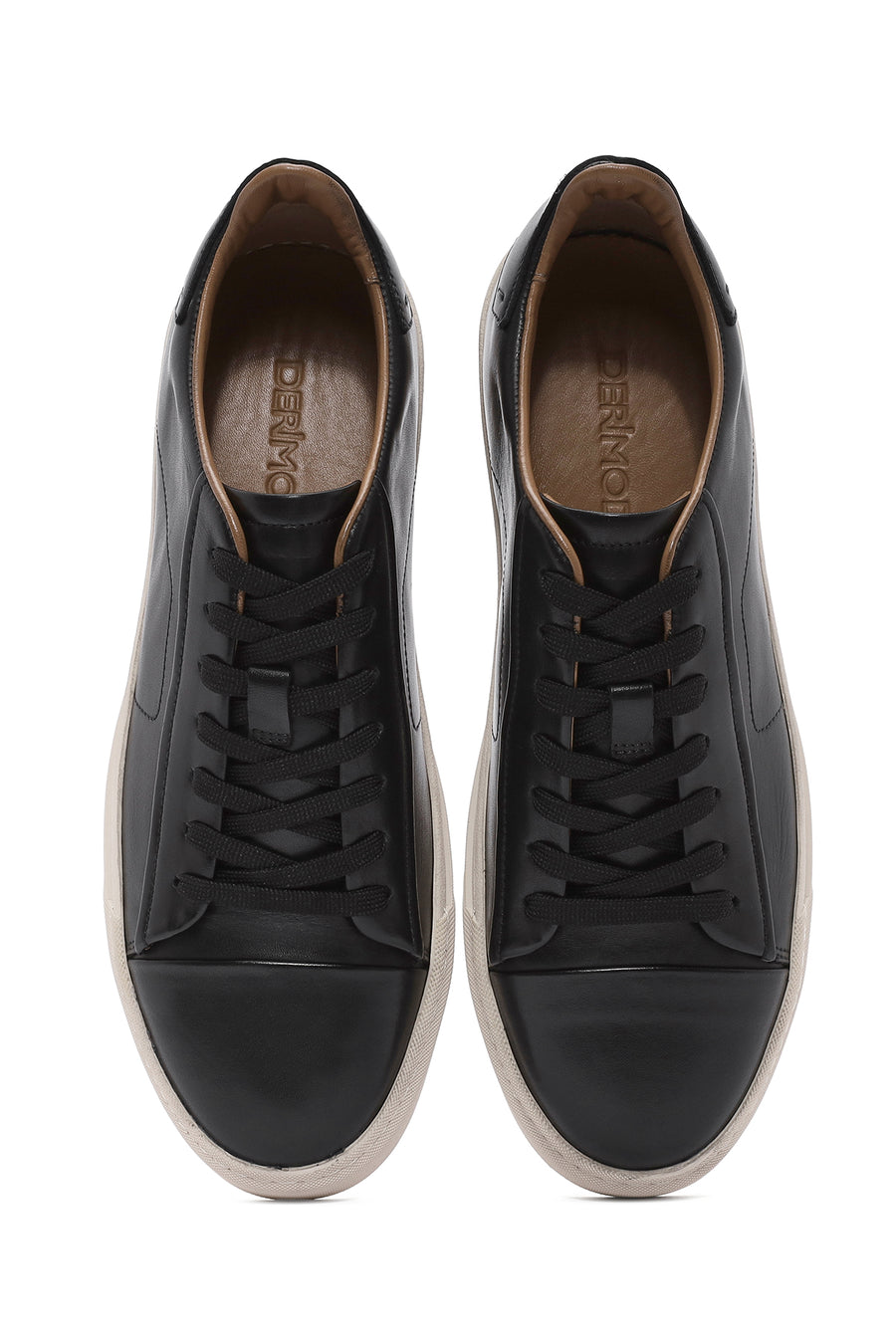 Men's Black Lace-up Leather Sneaker