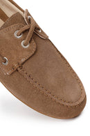 Woman Mink Lace-Up Suede Shoes | Derimod