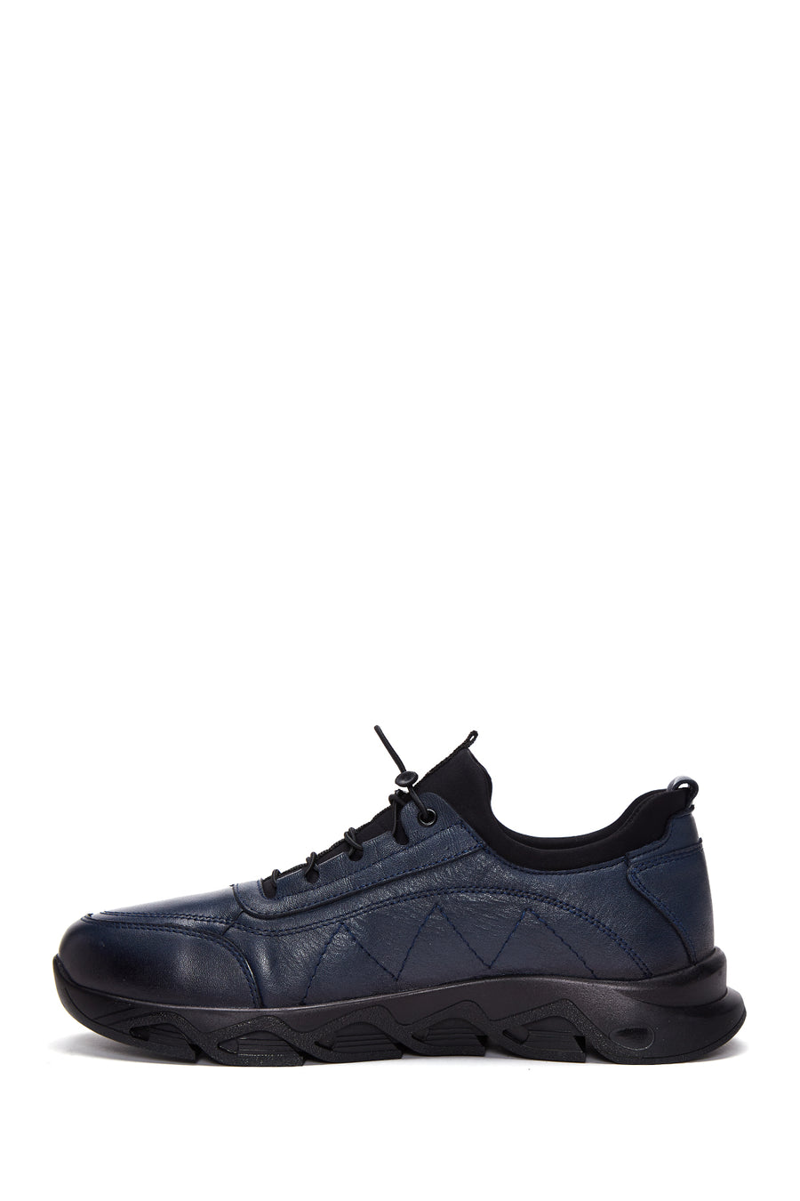Men's Navy Blue Leather Casual Sneaker