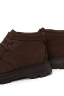 Male Brown Lace-Up Thick-Soled Nubuck Leather Boots | Derimod