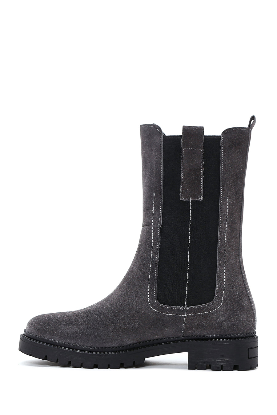 Women's Anthracite Suede Leather Chelsea Boots