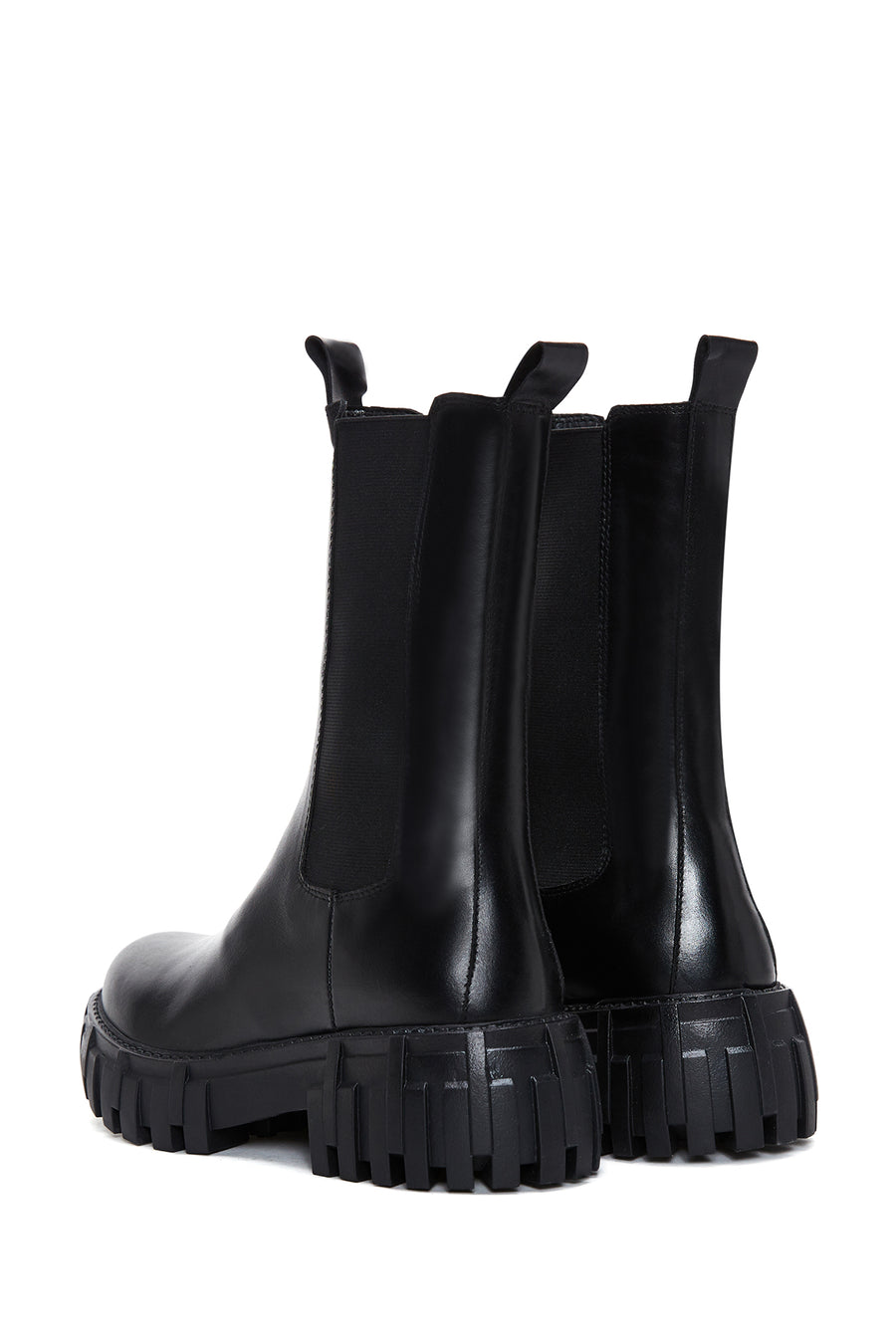 Women's Black Leather Chelsea Boots
