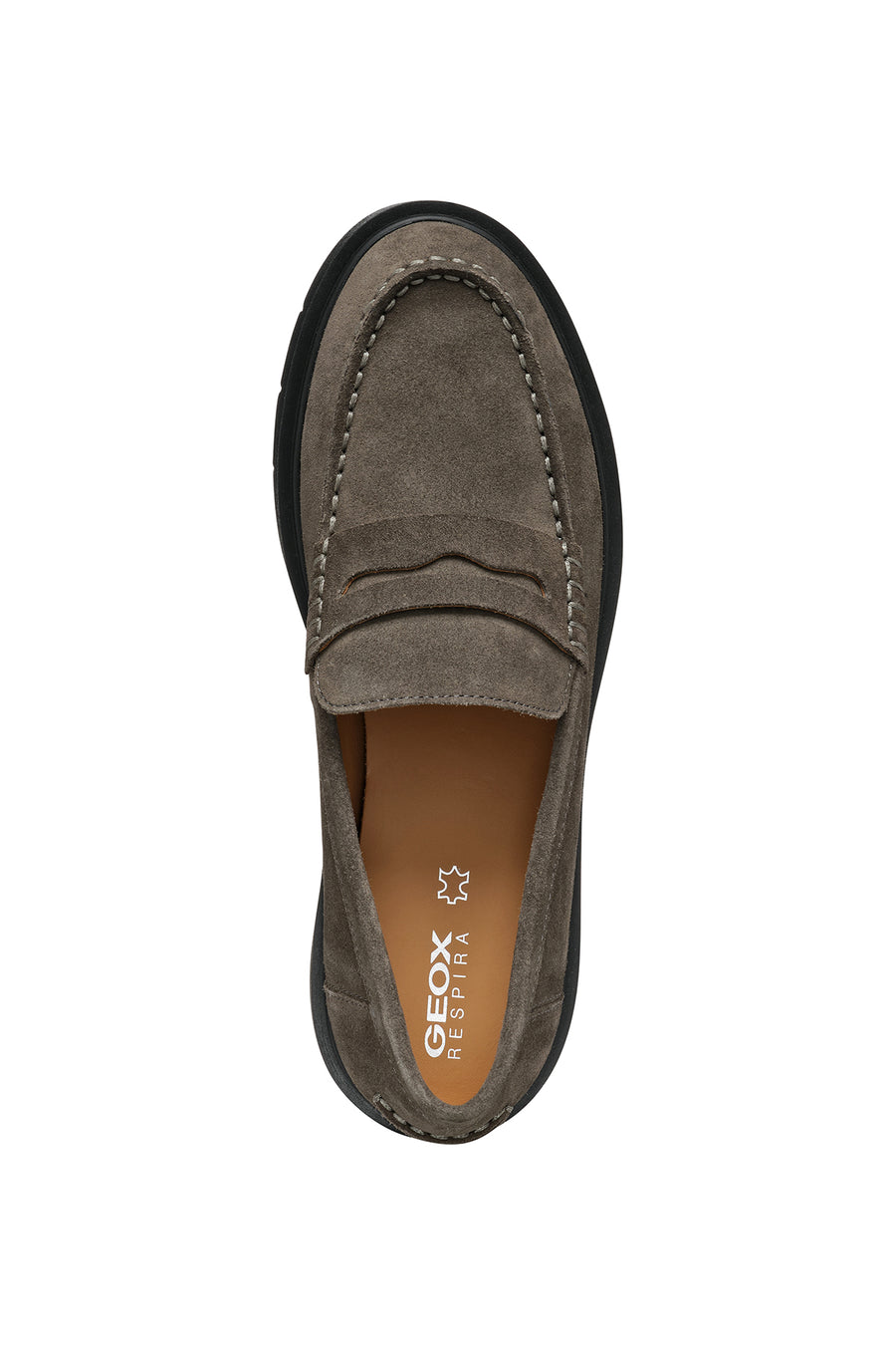 Geox Women's Gray Spherica EC1 Suede Leather Masculine Loafer
