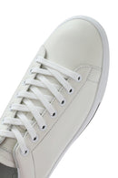 Men's White Lace-up Leather Sneaker | Derimod