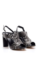 Women's Snakeskin Patterned Heeled Shoes | Derimod