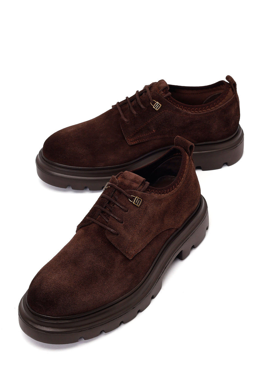 Male Brown Lace-up Suede Casual Shoes