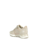 Geox Women's Beige Tabelya Leather Thick Heeled Lace-up Sneaker | Derimod