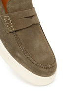 Erkek Haki Süet Deri Casual Loafer | Derimod
