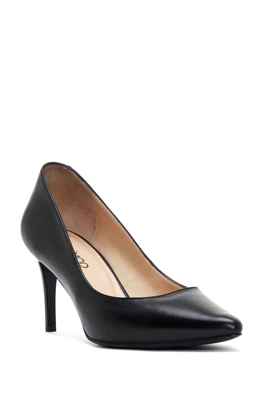 Kadın Siyah İnce Topuklu Deri Stiletto