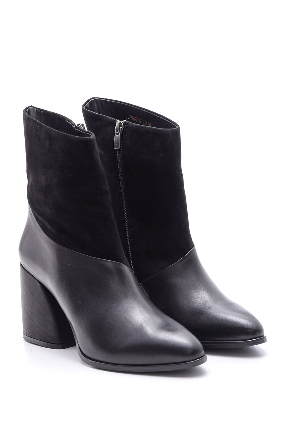 Women's Suede Detailed Heeled Leather Boots