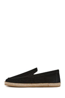 Men's Black Suede Leather Espadrilles | Derimod