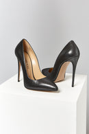 Women's Black Leather Stiletto | Derimod